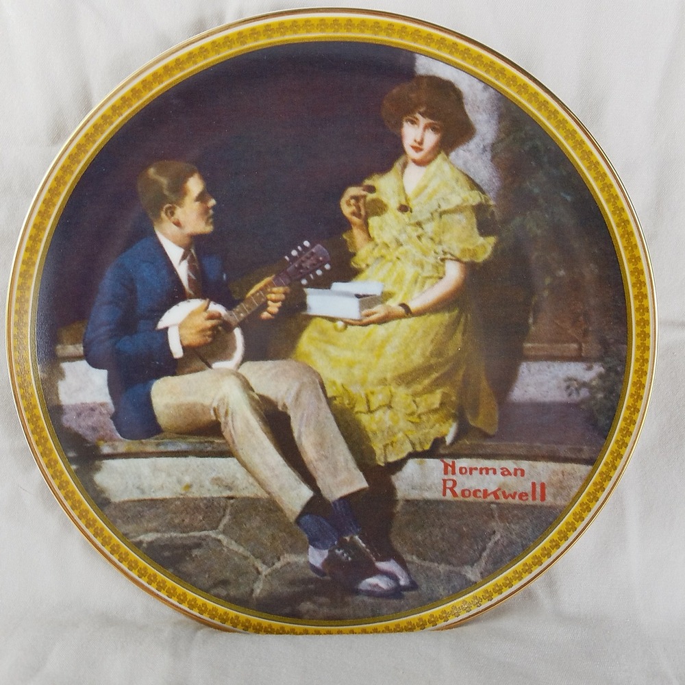 Knowles Norman Rockwell Pondering on the Porch Collector Plate 1098P 84-R70-4.3‎ - Picture 2 of 3